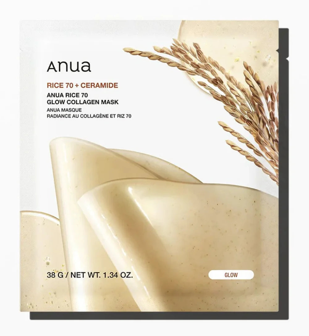 ANUA RICE70+CERAMIDE GLOW COLLAGEN MASK 38G