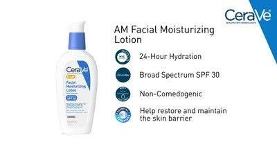 CeraVe Face Moisturizer with Sunscreen, AM Facial Moisturizing Lotion - SPF 30, 89mL