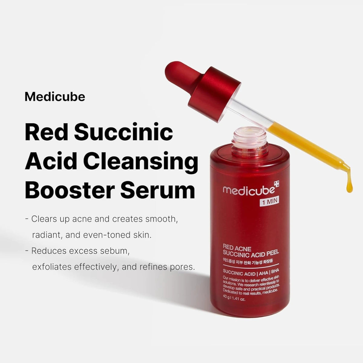 MEDICUBE+ 1MIN RED ACNE SUCCINIC ACID PEEL 40G