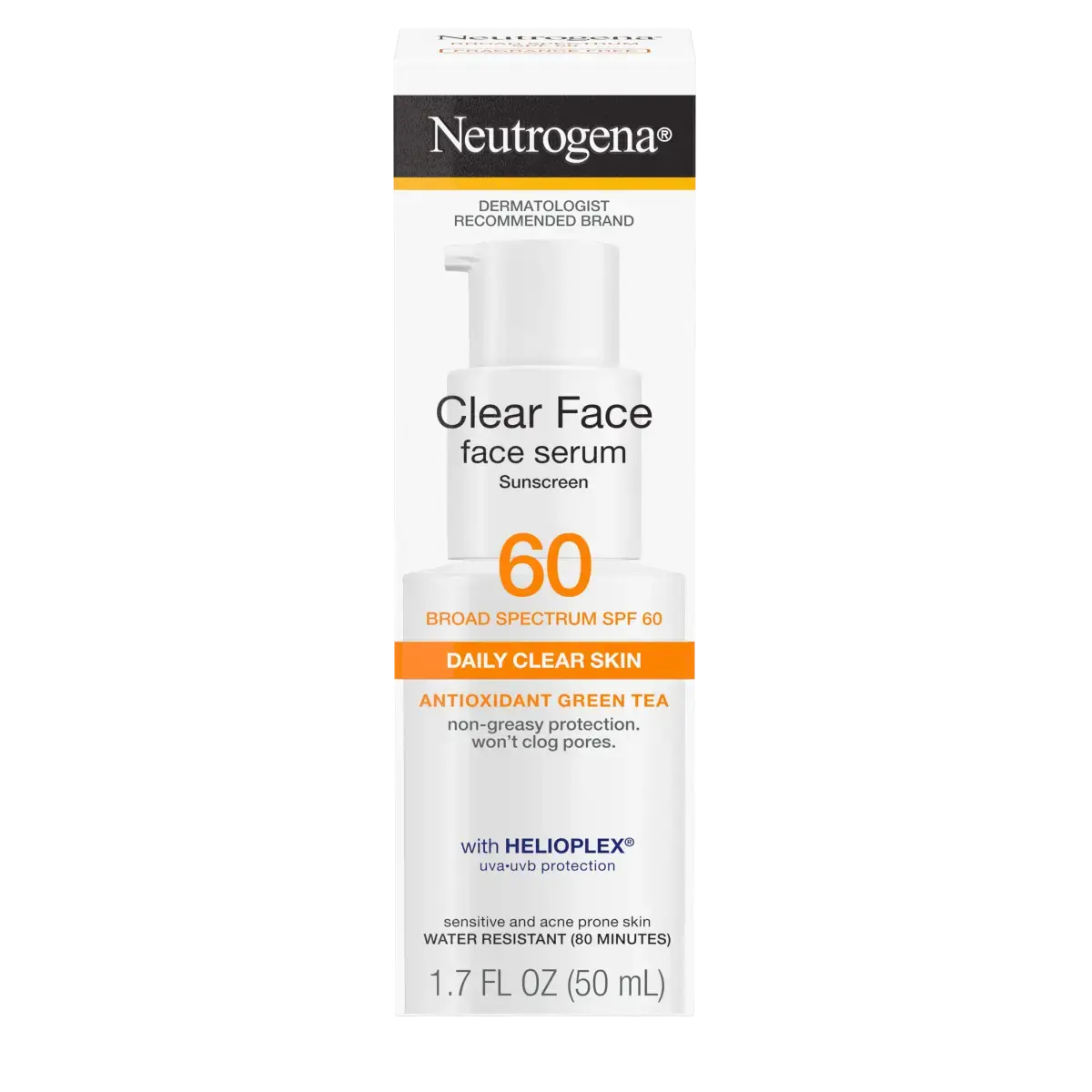 NEUTROGENA CLEAR FACE SUNSCREEN 60SPF