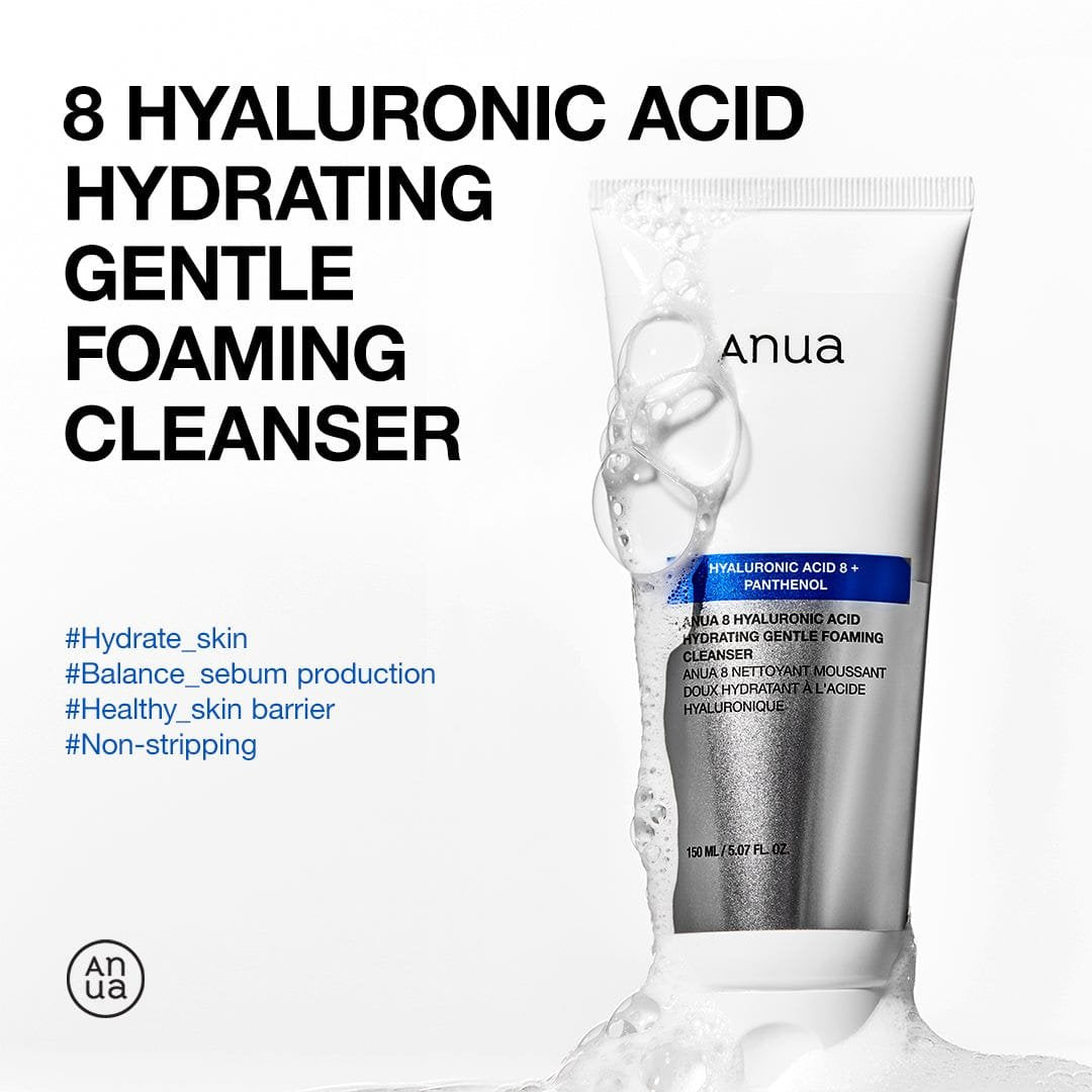 ANUA - HYALURONIC ACID 8+ PANTHENOL HYDRATING GENTLE FOAMING CLEANSER 150ml